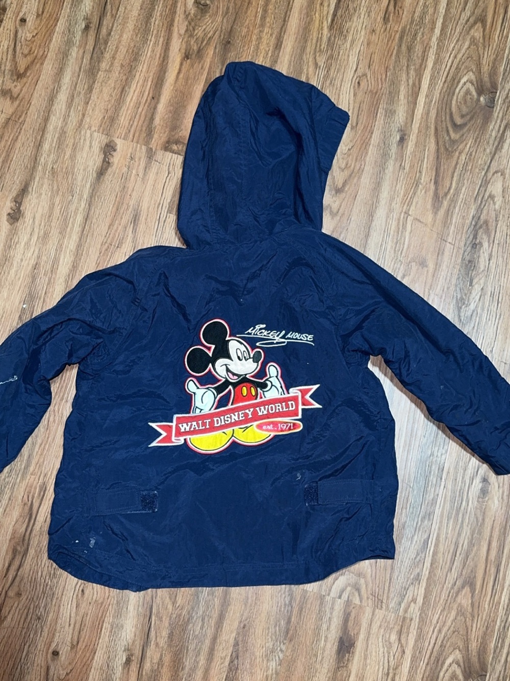 Vintage Style Navy Disney World Mickey Mouse Rain Jacket
